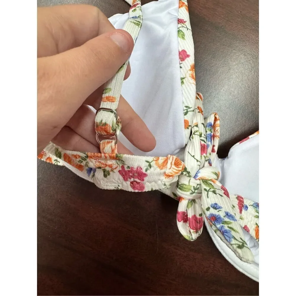 Ditsy Floral Underwire Floral Bikini Top Size Small